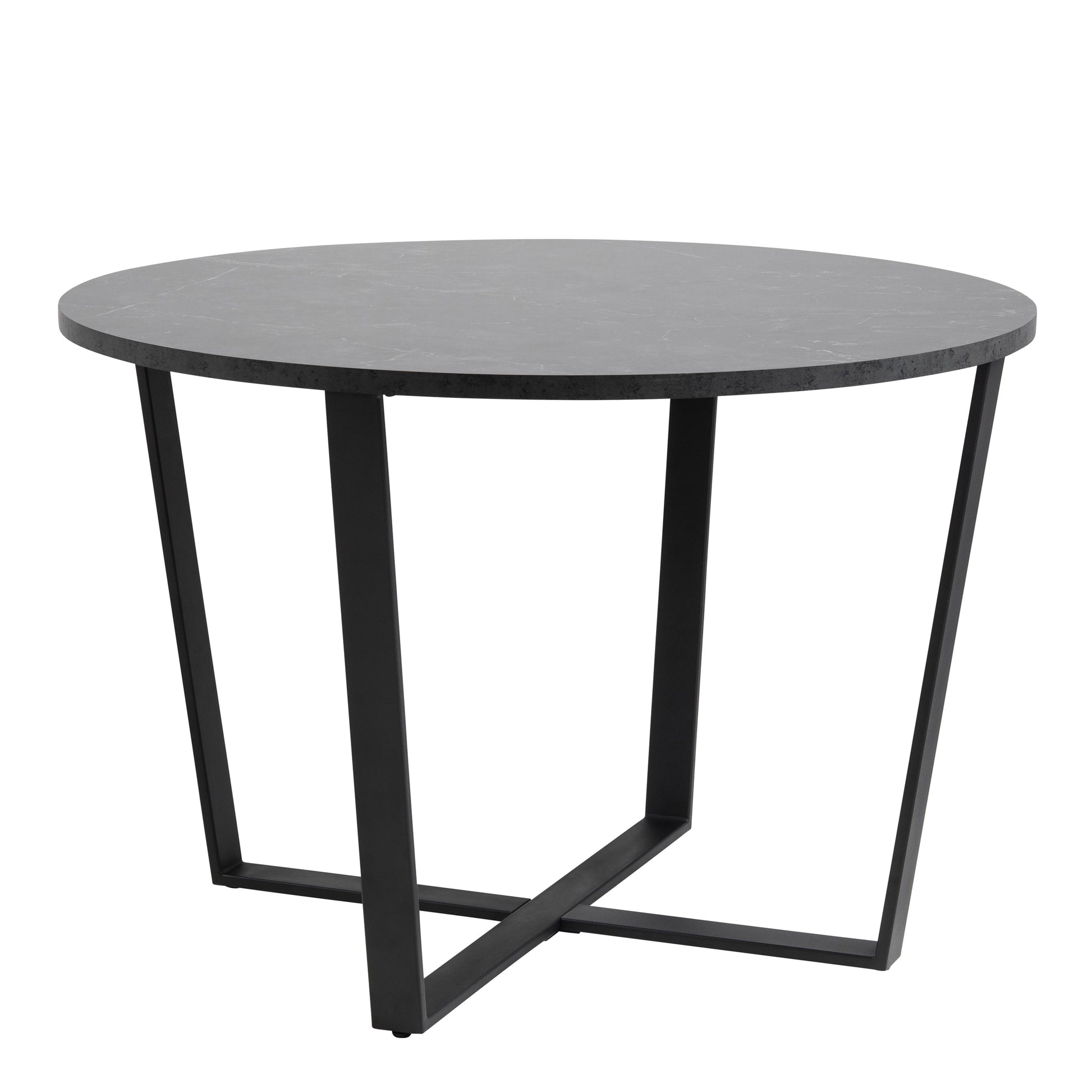 Cote | Furniture Amble 4 Seater Dining Table, Round with Black Marble Top - Black Legs Amble, Dining Tables 90A0000085738