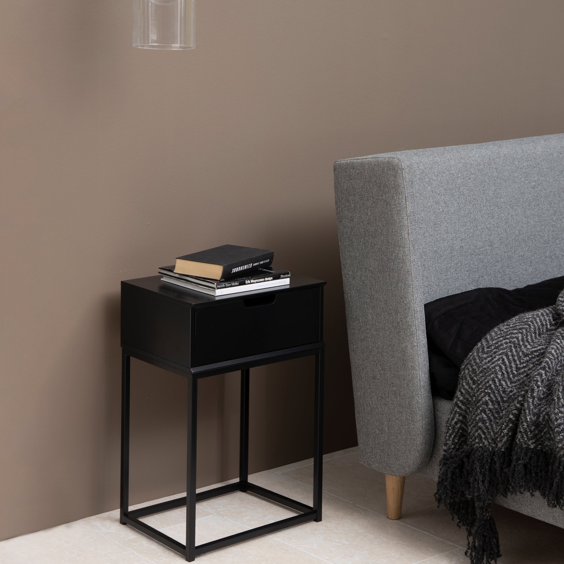 Cote | Furniture Mitra Bedside Table - 1 Drawer - Black Mitra, Bedside Tables 90A0000086245