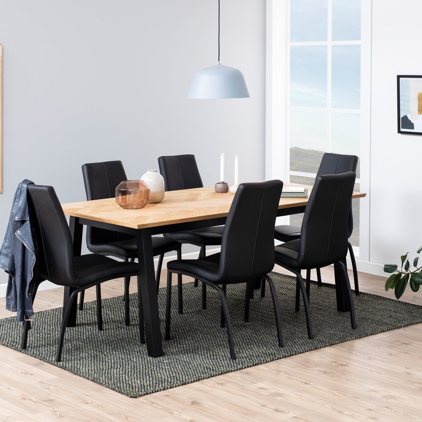 Cote | Furniture Brighton 4-6 Seater Dining Table in Oak with Herringbone Effect Brighton, Dining Tables 90A0000087594