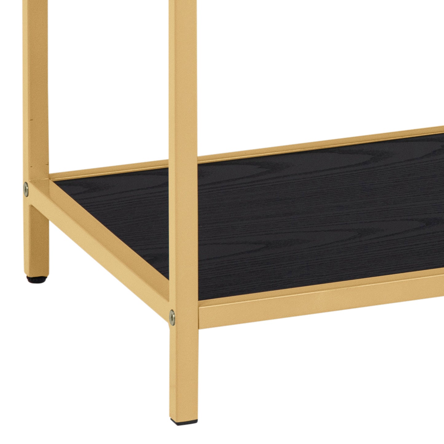 Cote | Furniture Seaford Bookcase, Wide Metal Frame with 4 Black Shelves - Gold Seaford, Bookcases 90A0000088162