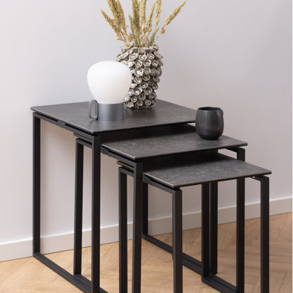 Cote | Furniture Katrine Nest of Tables Cereamic - Black (Set of 3) Katrine, Nest of Tables 90A0000088531