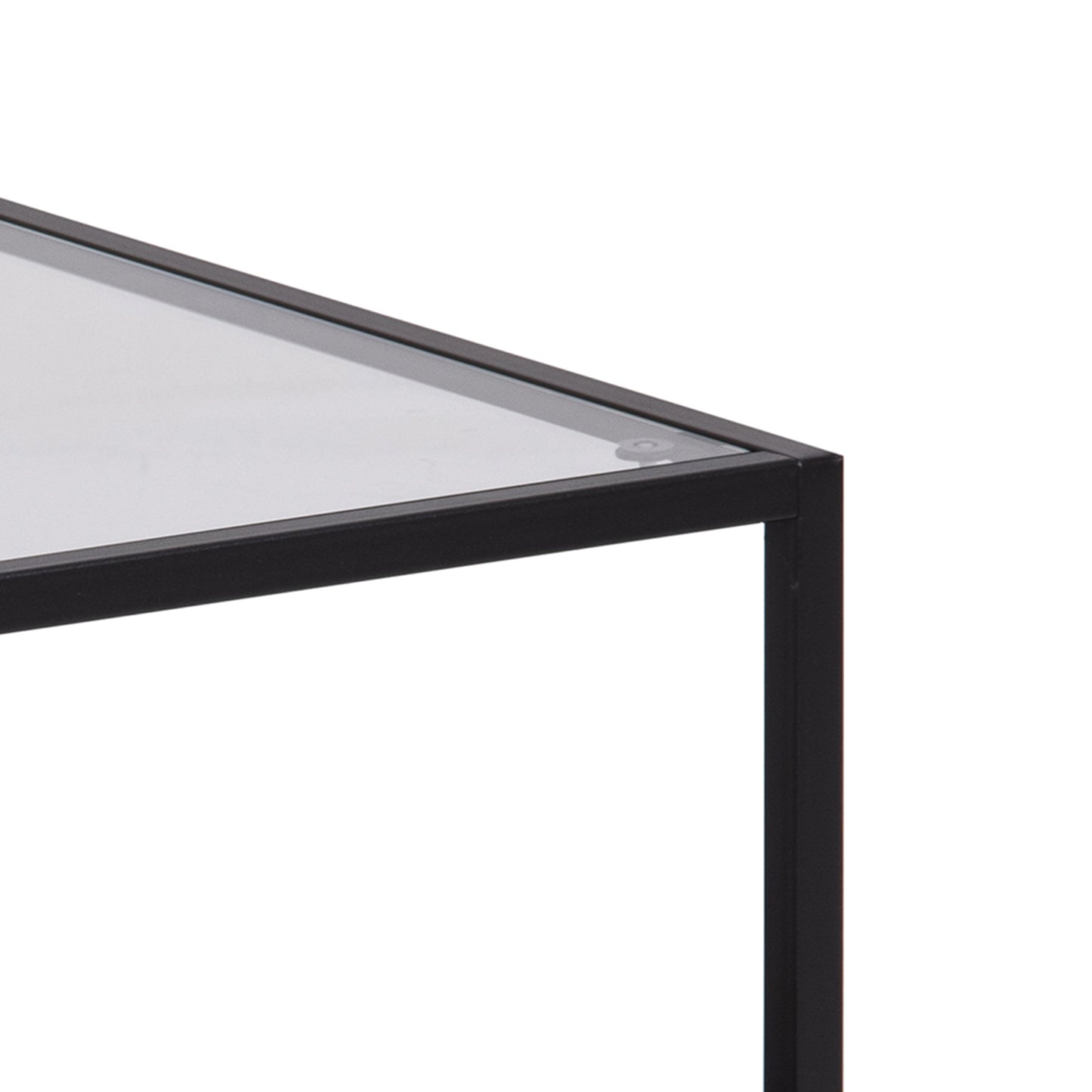 Cote | Furniture Seaford Coffee Table Set, Metal Frame with Glass Top - Black (Set of 2) Seaford, Coffee Tables 90A0000088766