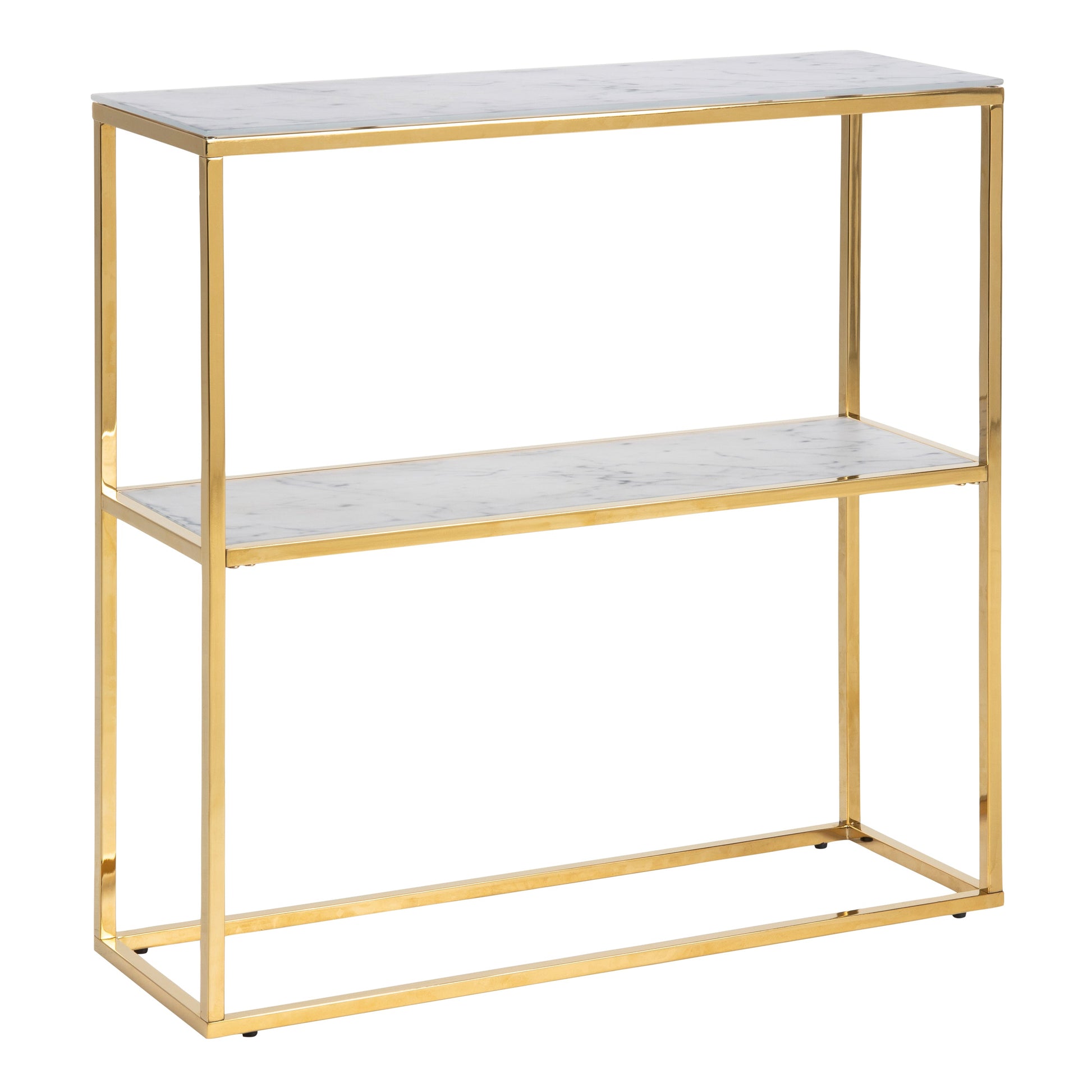 Cote | Furniture Alisma Console Table with Marble Effect Glass Top - Gold Alisma, Console Tables 90A0000089174