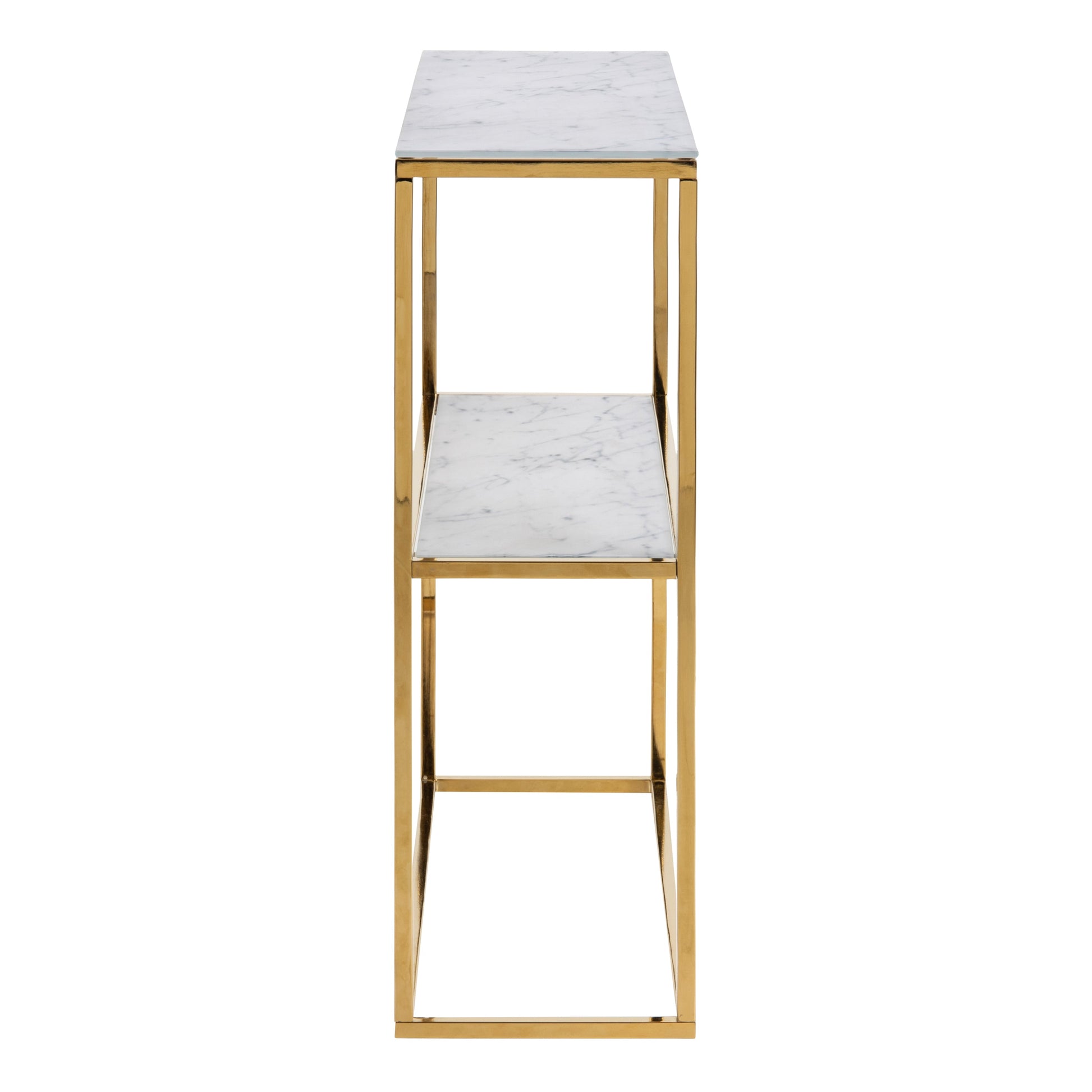 Cote | Furniture Alisma Console Table with Marble Effect Glass Top - Gold Alisma, Console Tables 90A0000089174