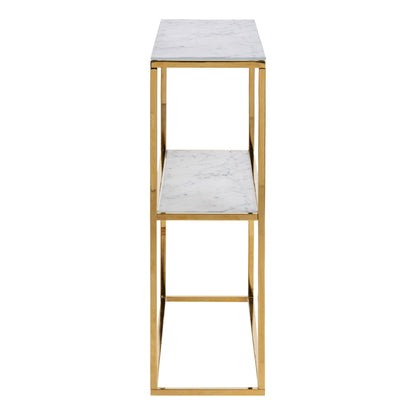 Cote | Furniture Alisma Console Table with Marble Effect Glass Top - Gold Alisma, Console Tables 90A0000089174