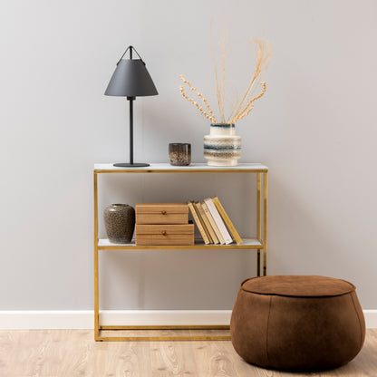 Cote | Furniture Alisma Console Table with Marble Effect Glass Top - Gold Alisma, Console Tables 90A0000089174