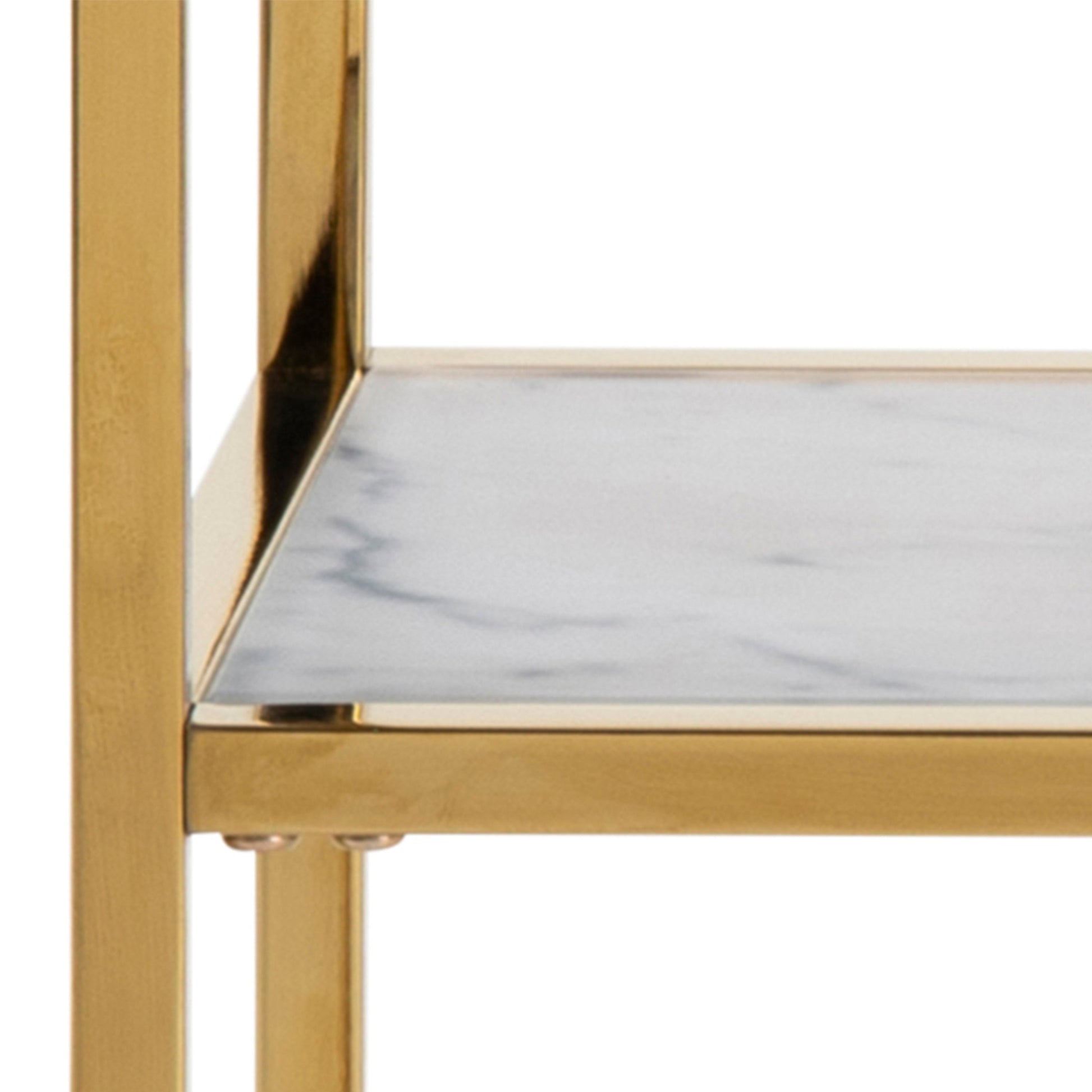 Cote | Furniture Alisma Console Table with Marble Effect Glass Top - Gold Alisma, Console Tables 90A0000089174