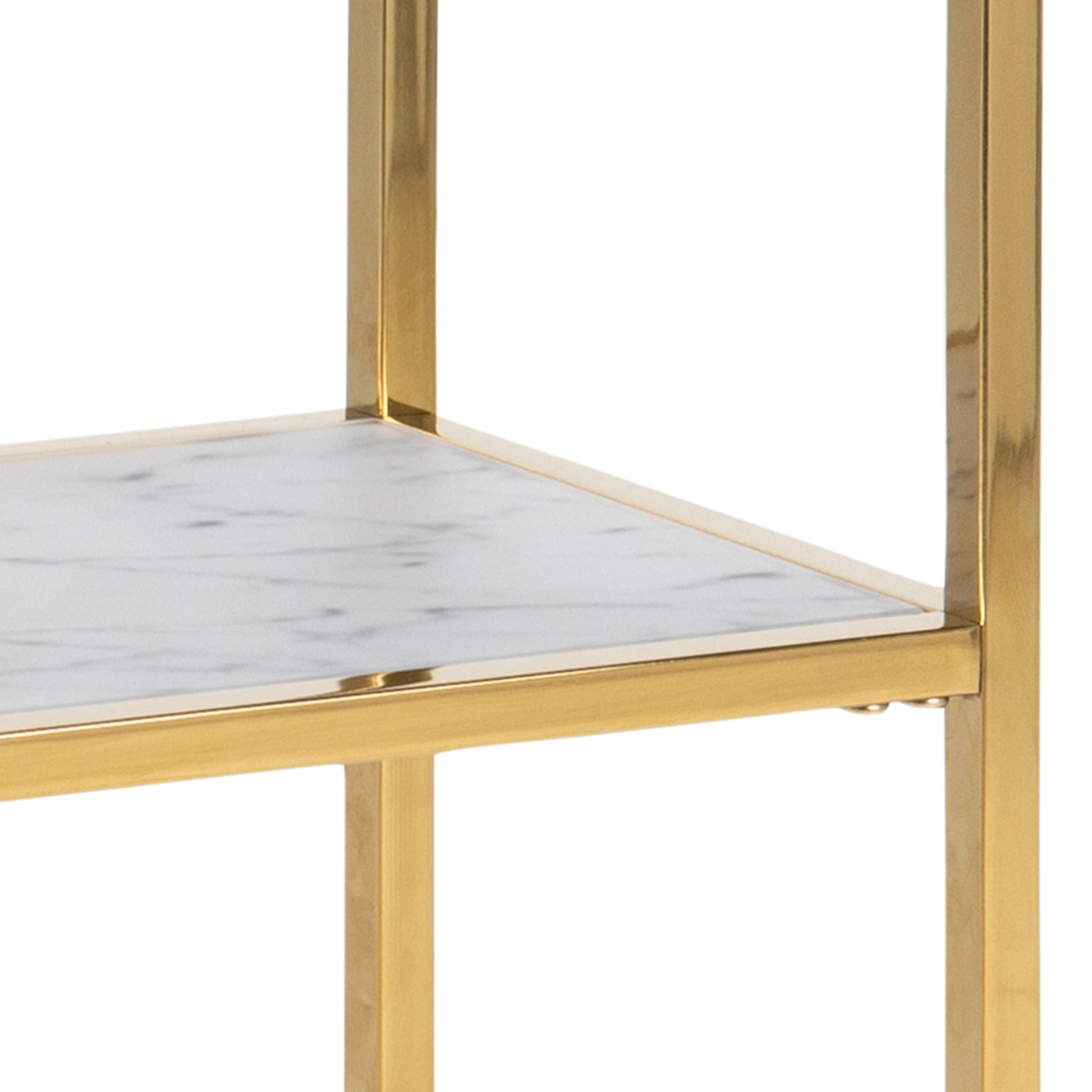 Cote | Furniture Alisma Console Table with Marble Effect Glass Top - Gold Alisma, Console Tables 90A0000089174