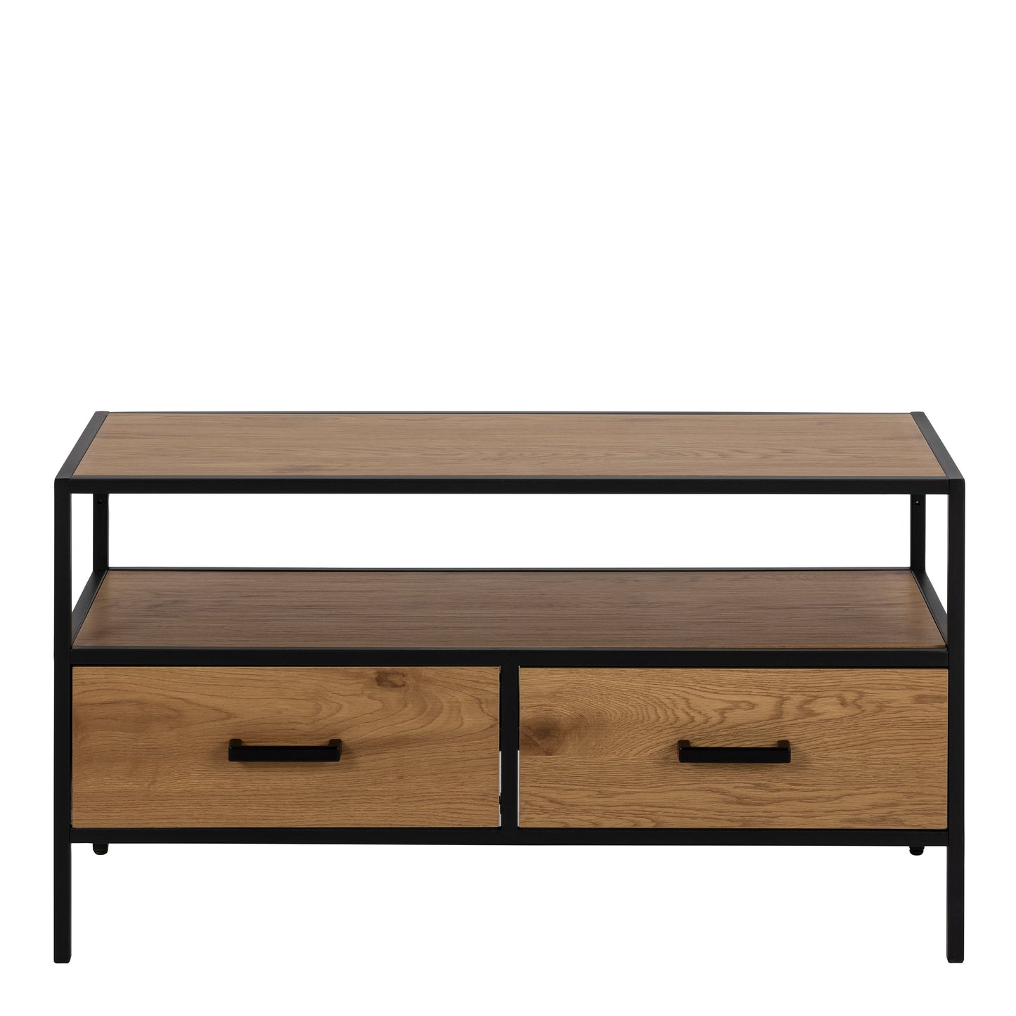 Cote | Furniture Seaford TV Unit, 2 Drawer - Black & Oak Seaford, TV Stands 90A0000089558