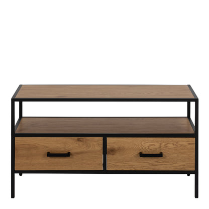 Cote | Furniture Seaford TV Unit, 2 Drawer - Black & Oak Seaford, TV Stands 90A0000089558