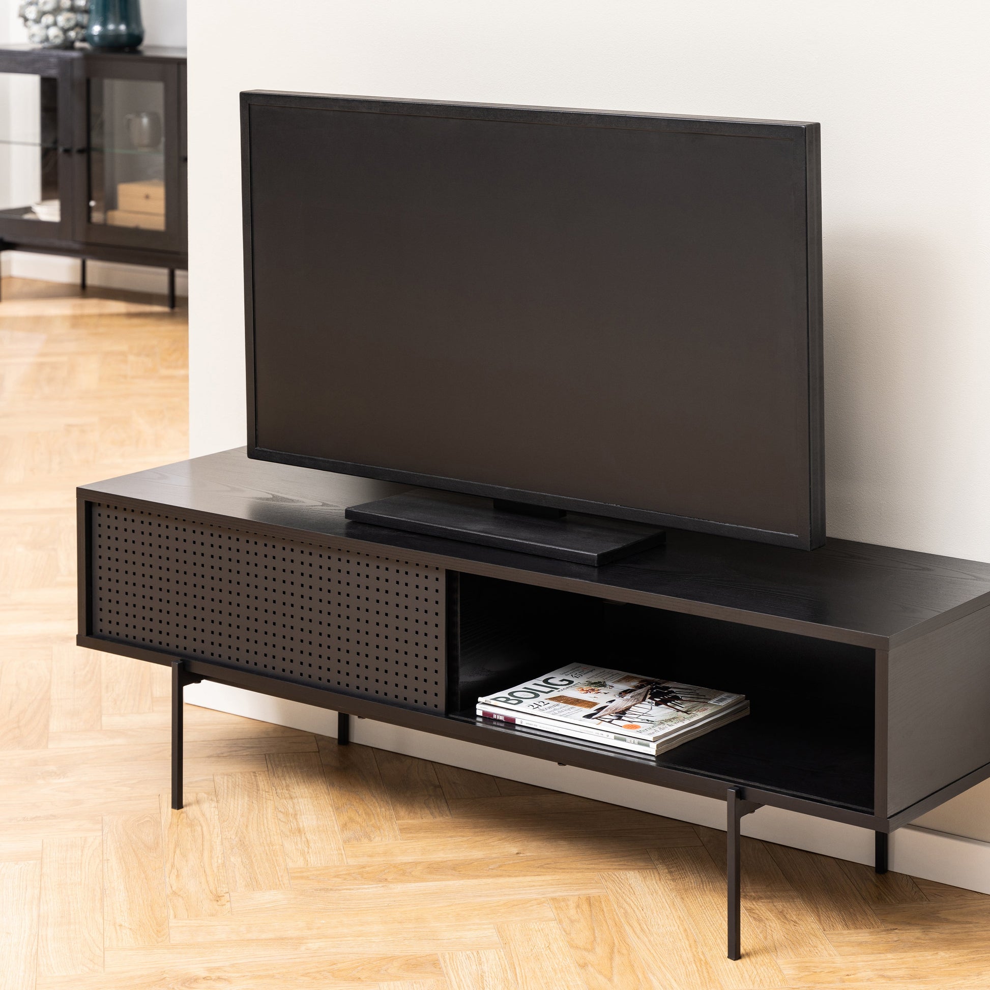 Cote | Furniture Angus TV Unit with 1 Sliding Door - Black Angus, TV Stands 90A0000090711