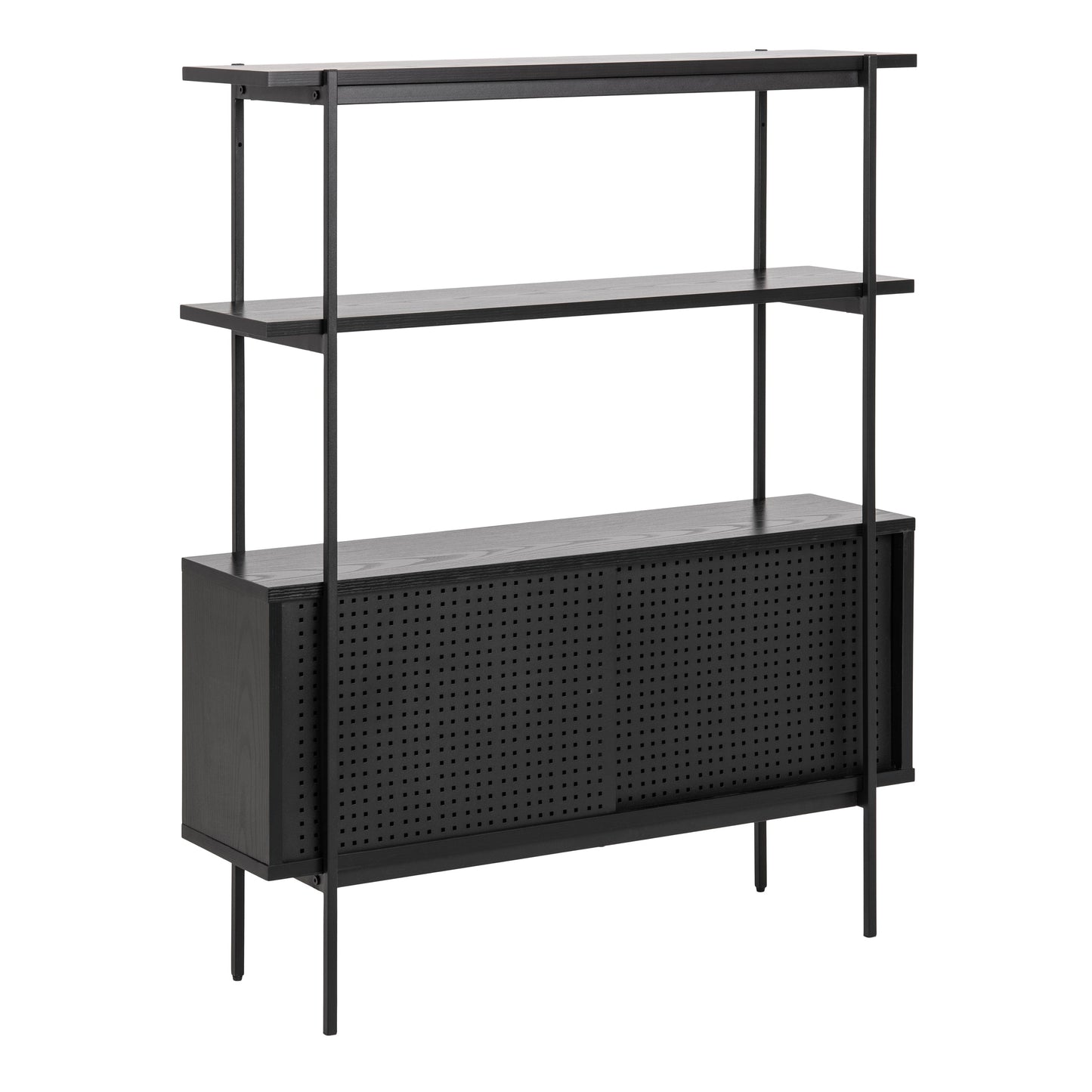 Cote | Furniture Angus Bookcase, Small with 2 Sliding Doors - Black Angus, Bookcases 90A0000090918