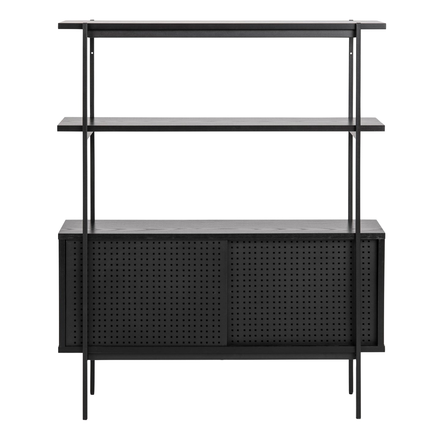 Cote | Furniture Angus Bookcase, Small with 2 Sliding Doors - Black Angus, Bookcases 90A0000090918