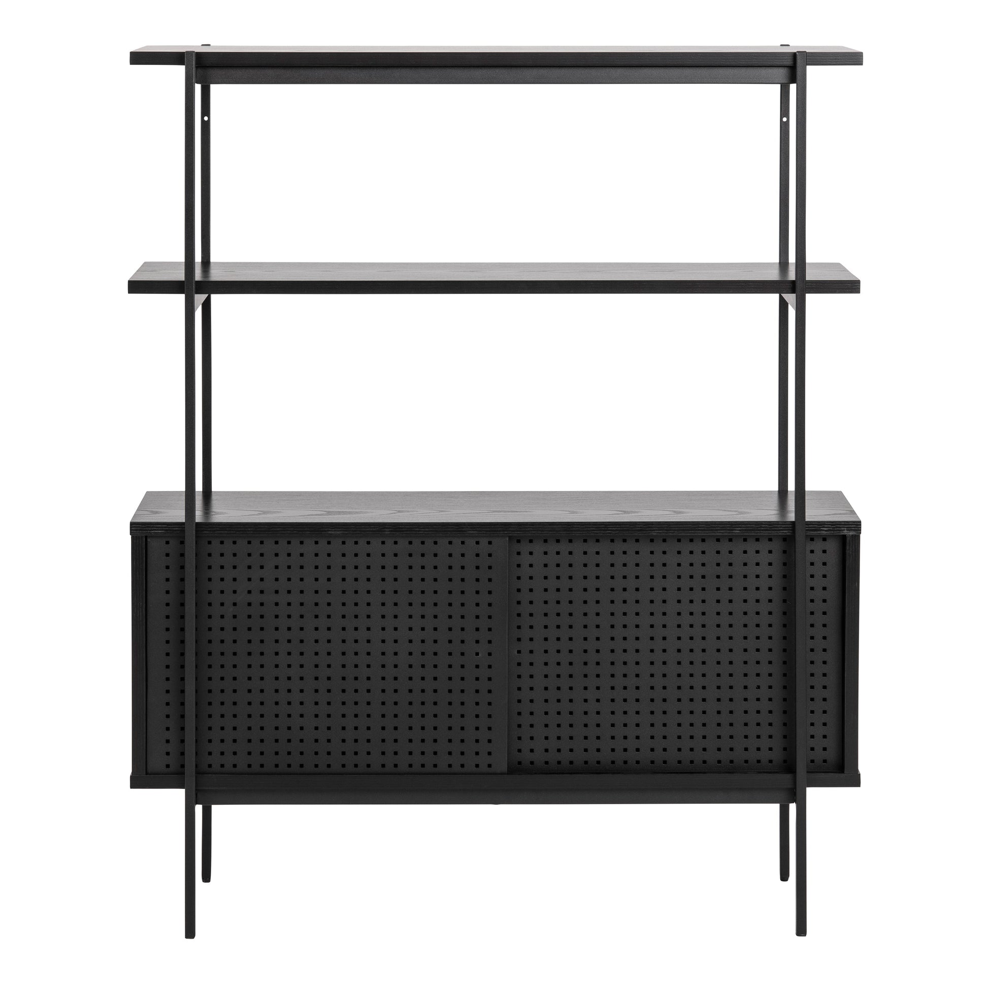 Cote | Furniture Angus Bookcase, Small with 2 Sliding Doors - Black Angus, Bookcases 90A0000090918