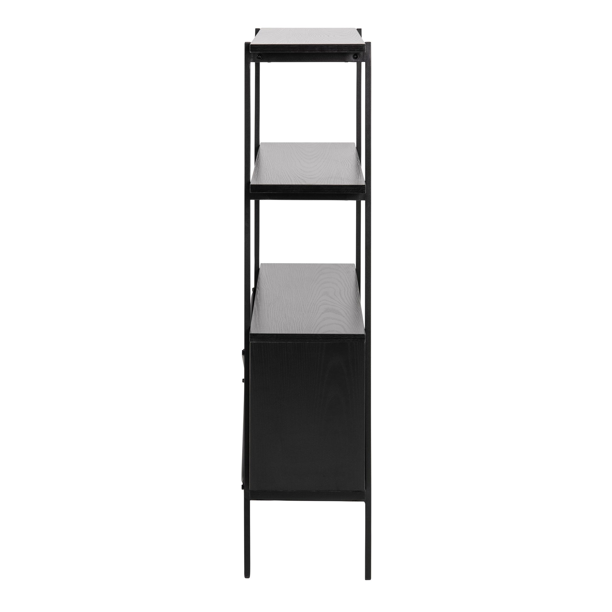 Cote | Furniture Angus Bookcase, Small with 2 Sliding Doors - Black Angus, Bookcases 90A0000090918