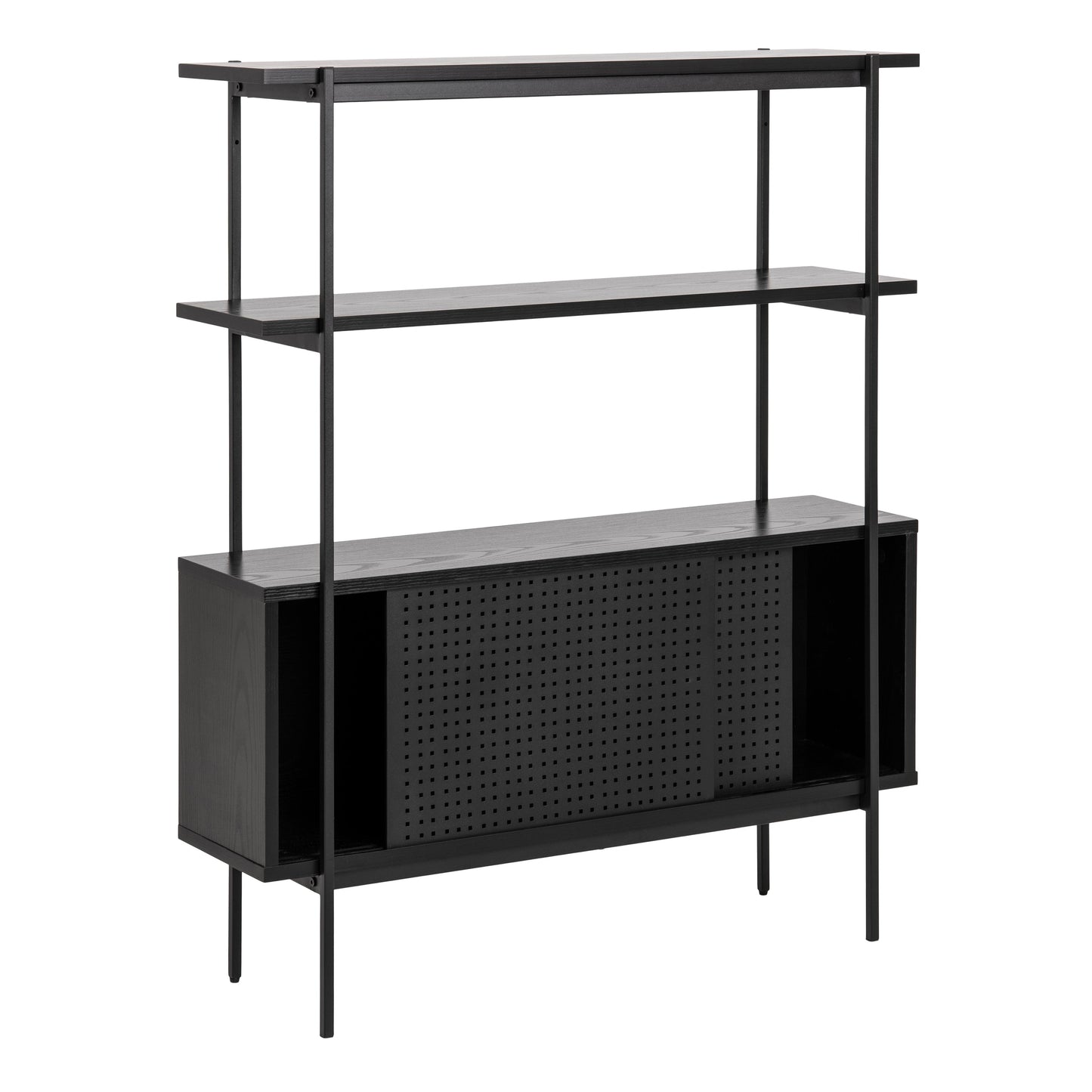 Cote | Furniture Angus Bookcase, Small with 2 Sliding Doors - Black Angus, Bookcases 90A0000090918