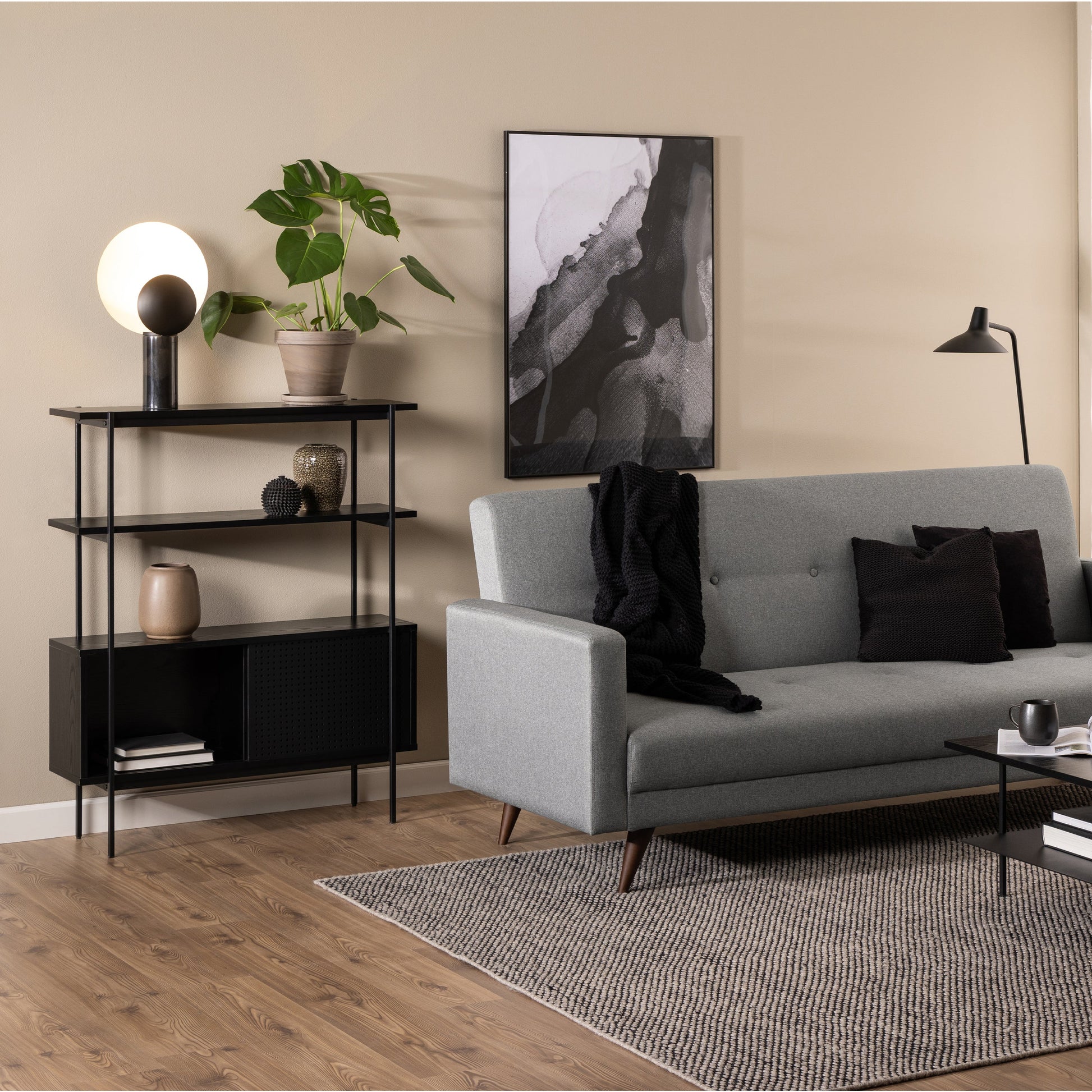 Cote | Furniture Angus Bookcase, Small with 2 Sliding Doors - Black Angus, Bookcases 90A0000090918