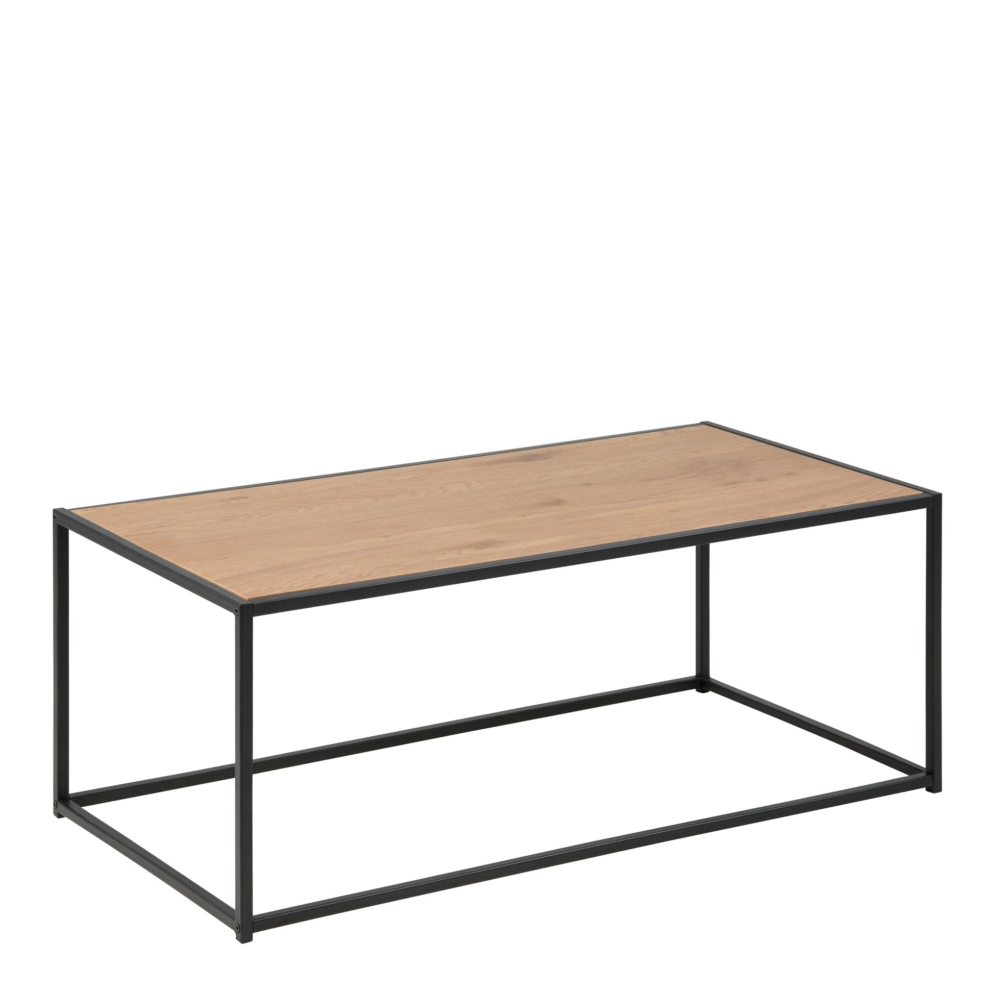 Cote | Furniture Seaford Coffee Table, Metal Frame with Oak Top - Black Seaford, Coffee Tables 90A0000091848