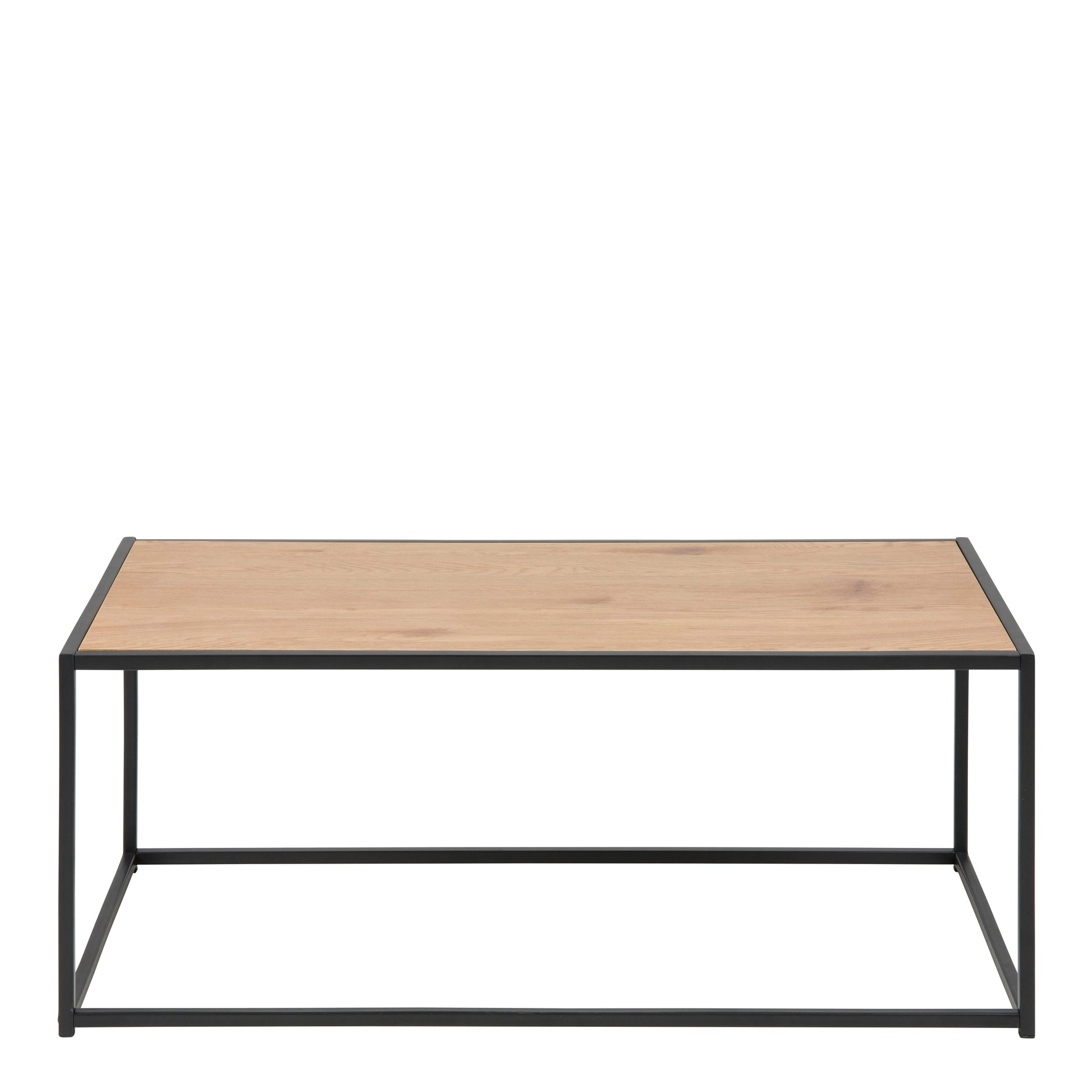 Cote | Furniture Seaford Coffee Table, Metal Frame with Oak Top - Black Seaford, Coffee Tables 90A0000091848