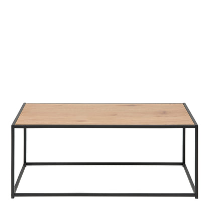 Cote | Furniture Seaford Coffee Table, Metal Frame with Oak Top - Black Seaford, Coffee Tables 90A0000091848