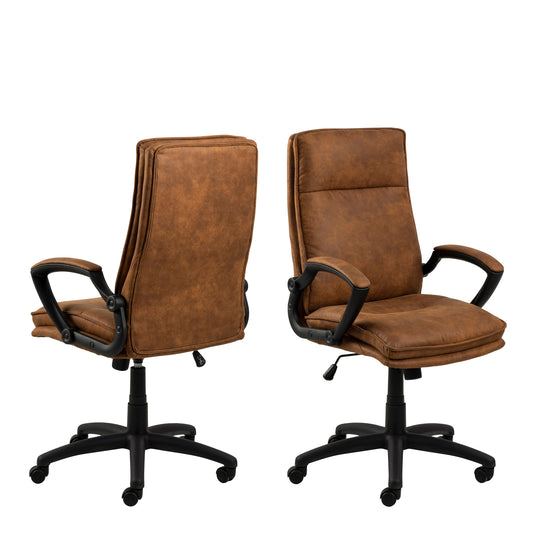 Cote | Furniture Brad Swivel Office/Desk Chair with Armrest - Brown Brad, Office Chairs 90A0000093563