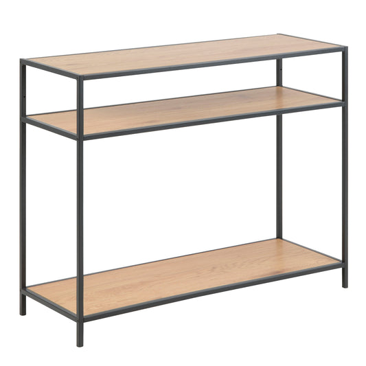 Cote | Furniture Seaford Console Table, 2 Shelves - Black & Oak Seaford, Console Tables 90A0000093701