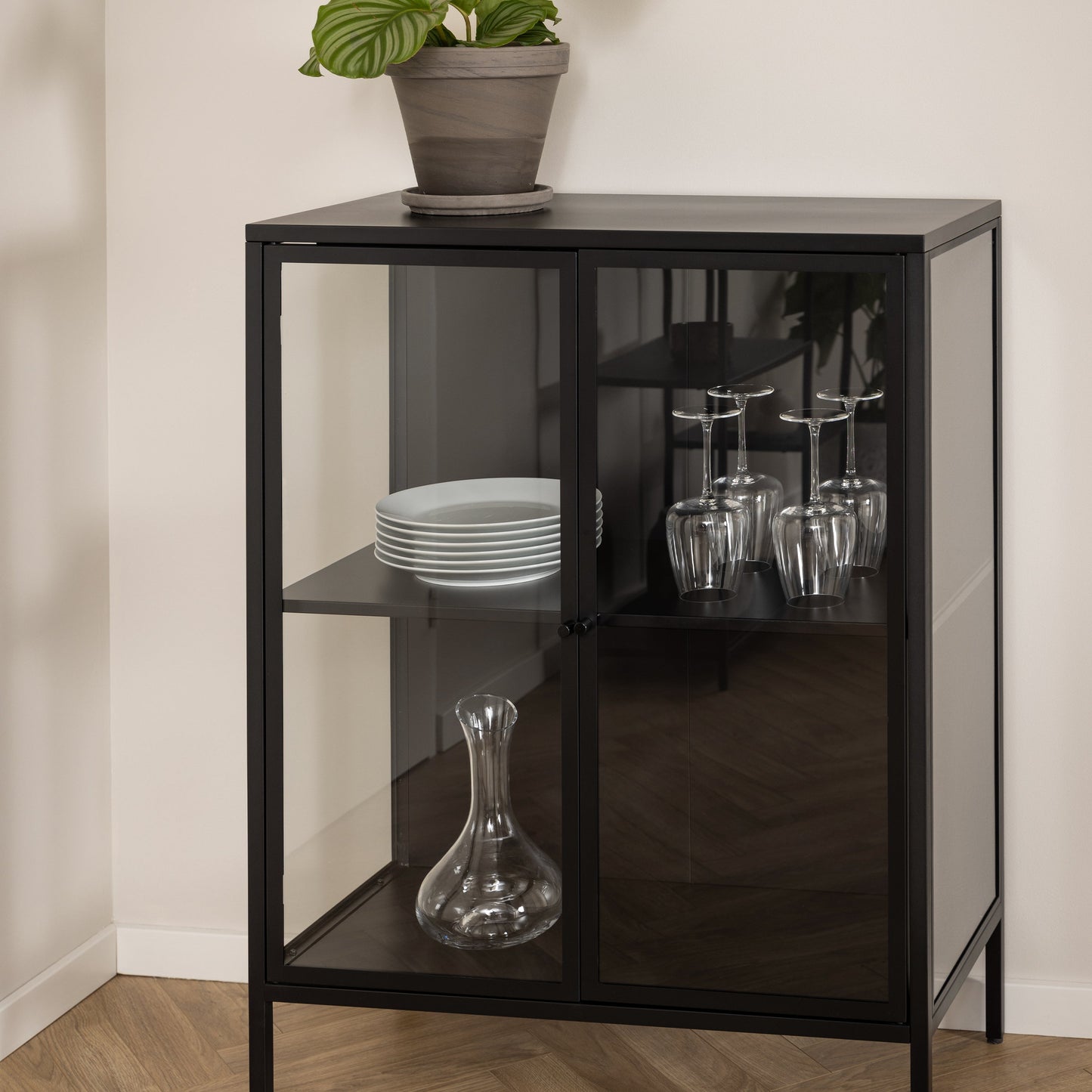 Cote | Furniture Newcastle Display Cabinet, Low 2 Door - Black Newcastle, Display Cabinets 90A0000093722