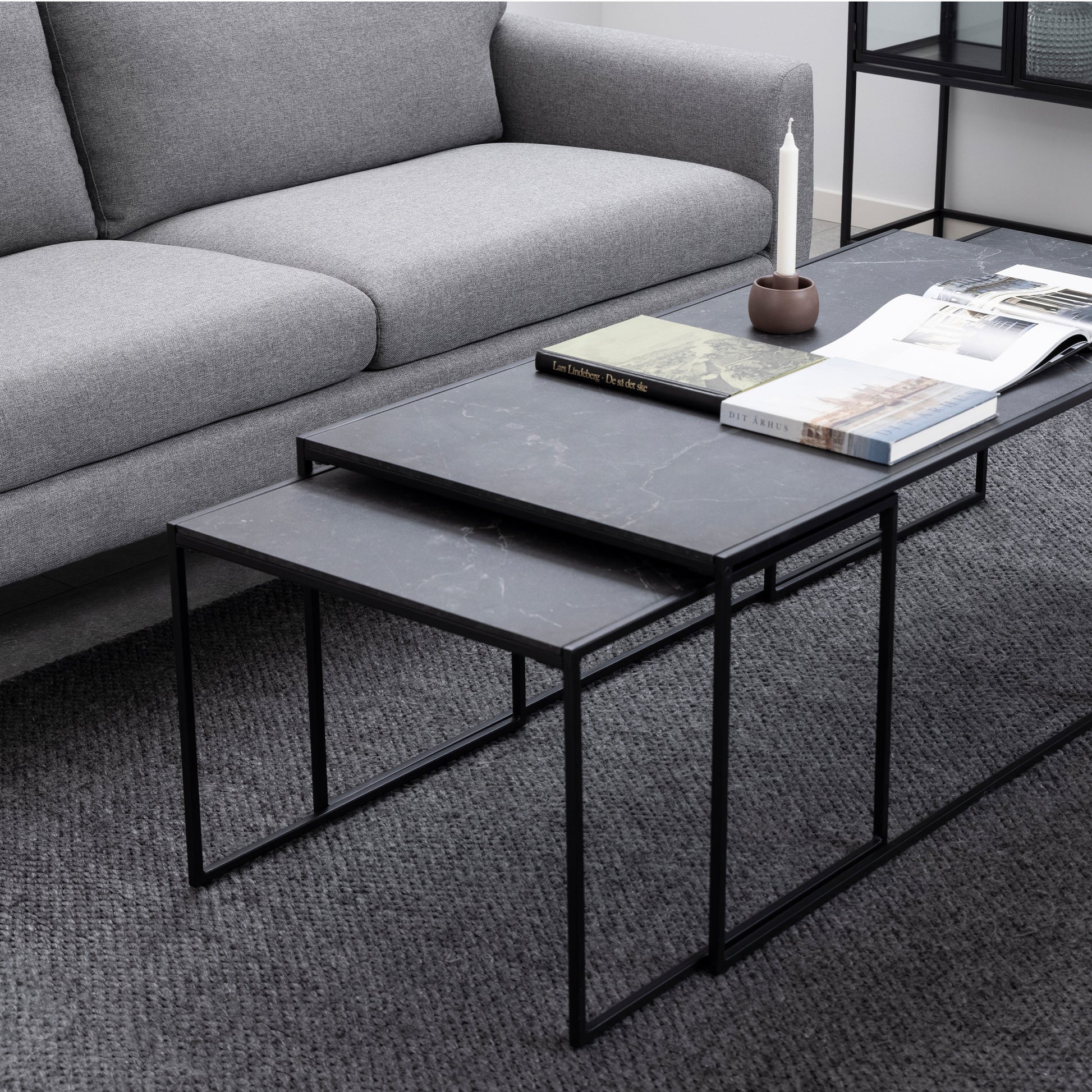 Cote | Furniture Infinity Coffee Table, Square Setin - Black (Set of 3) Infinity, Coffee Tables 90A0000094033