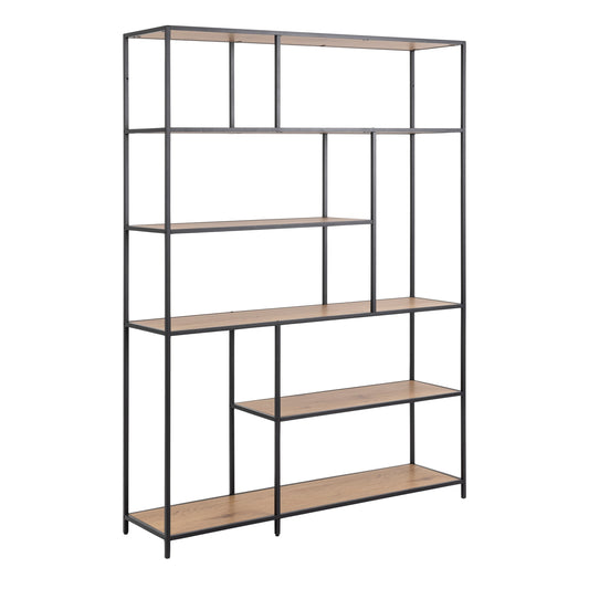 Cote | Furniture Seaford  Bookcase, 5 Shelves - Black & Oak Seaford, Bookcases 90A0000094079