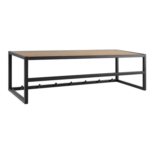 Cote | Furniture Seaford Coat Rack, Metal Frame with Oak Top - Black Seaford, Coat Stands & Racks 90A0000094340