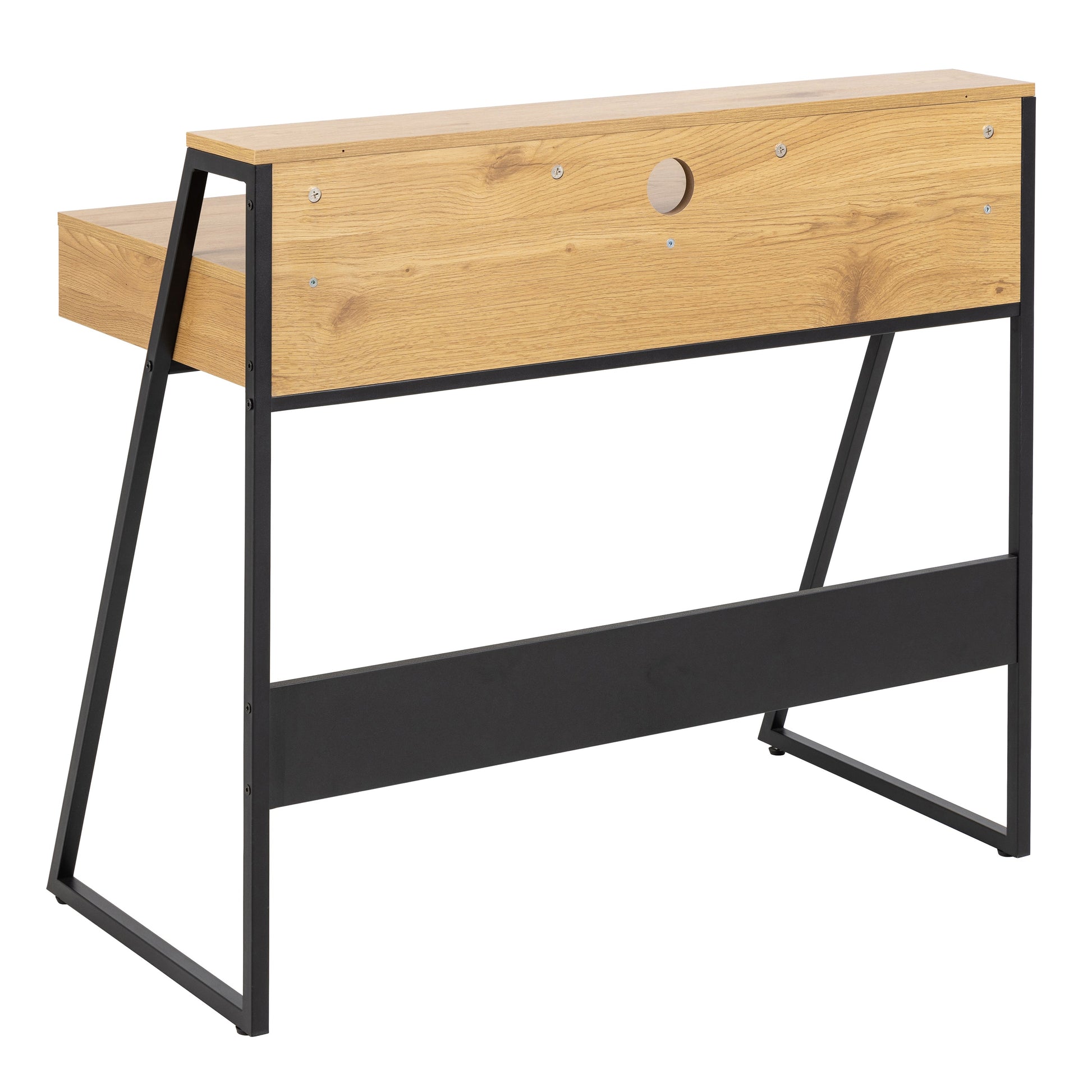 Cote | Furniture Reece Desk, 1 Drawers - Oak & Black Reece, Dressing Tables & Desks 90A0000094415