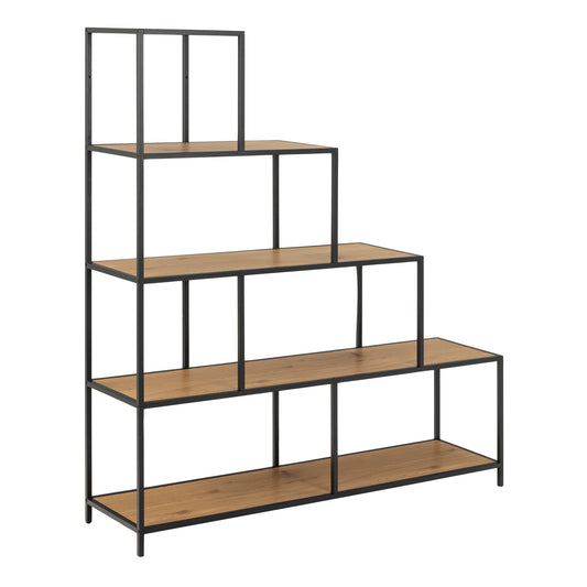 Cote | Furniture Seaford Bookcase, 4 Shelves - Black & Oak Seaford, Bookcases 90A0000095157