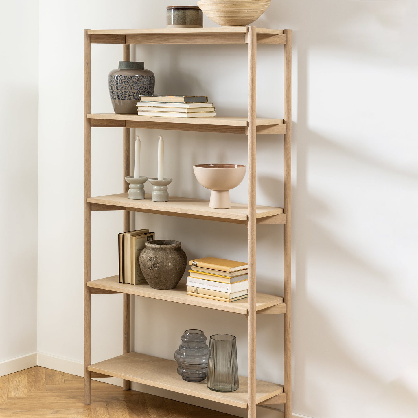 Cote | Furniture Braidwood Bookcase, Tall with 4 Shelves - White Braidwood, Bookcases 90A0000095370