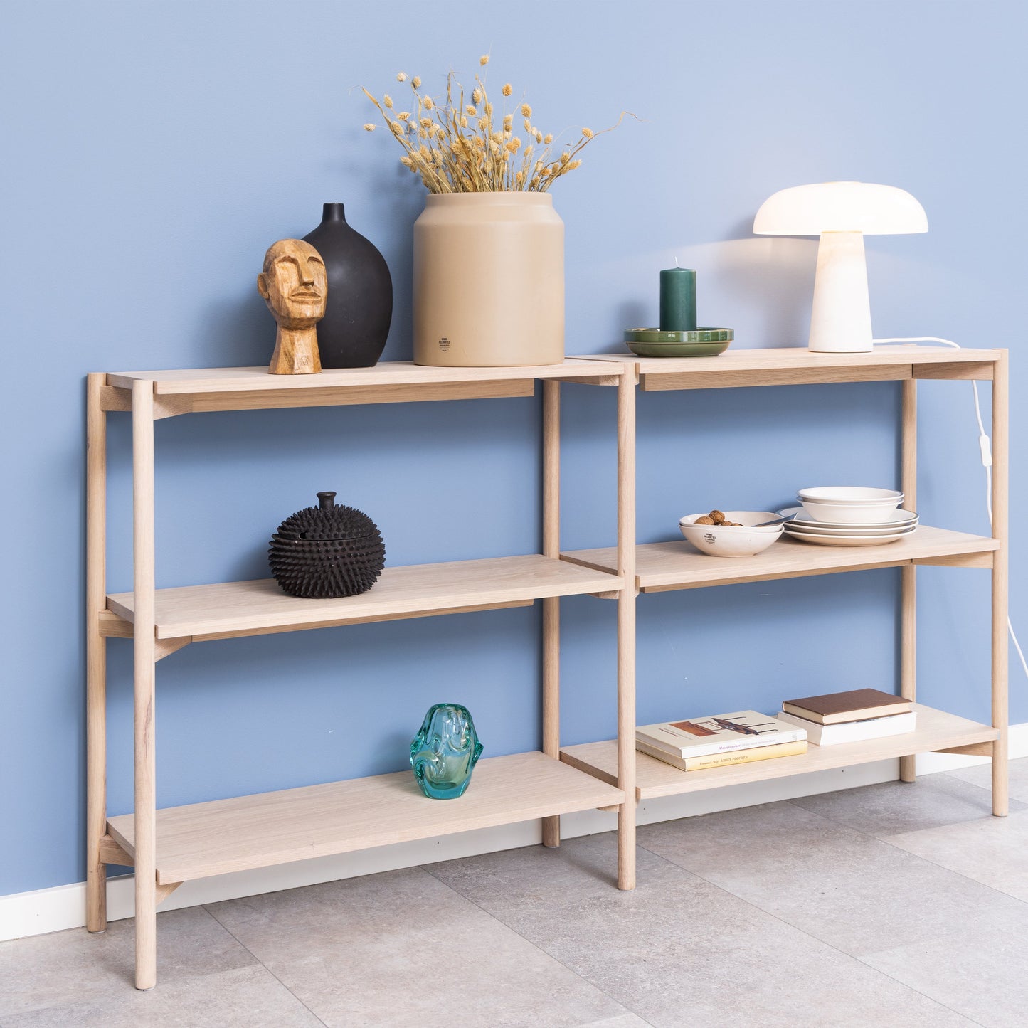 Cote | Furniture Braidwood Bookcase, Low with 4 Shelves - White Braidwood, Bookcases 90A0000095373