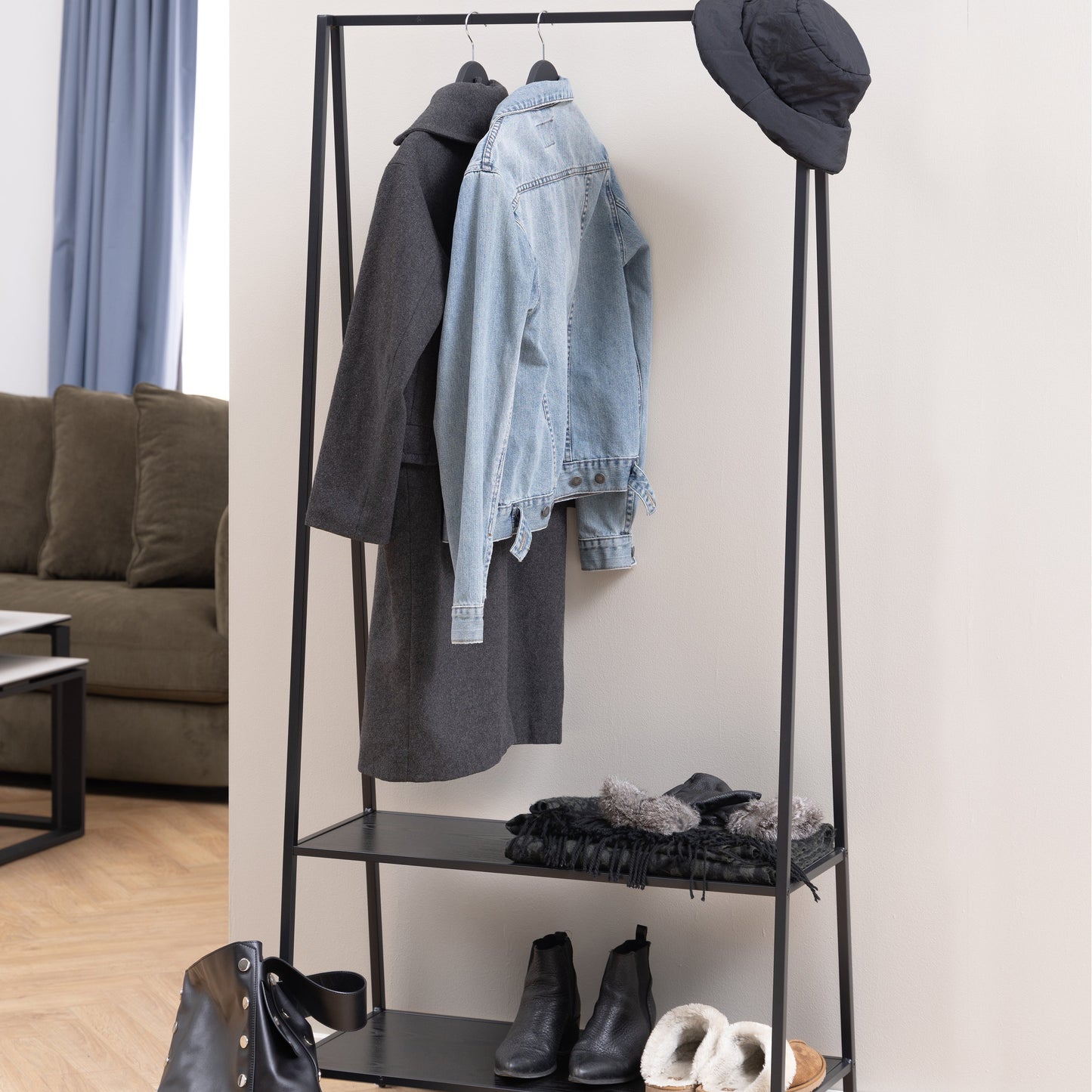 Cote | Furniture Seaford Clothes Rack, 2 Shelves -  Black Seaford, Coat Stands & Racks 90A0000095661