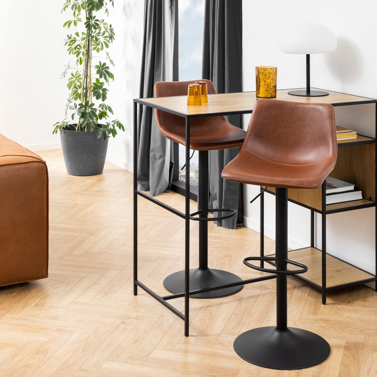 Cote | Furniture Oregon Bar Stool - Brown (1x Stool) I_Oregon, Bar Stools 90A0000096090