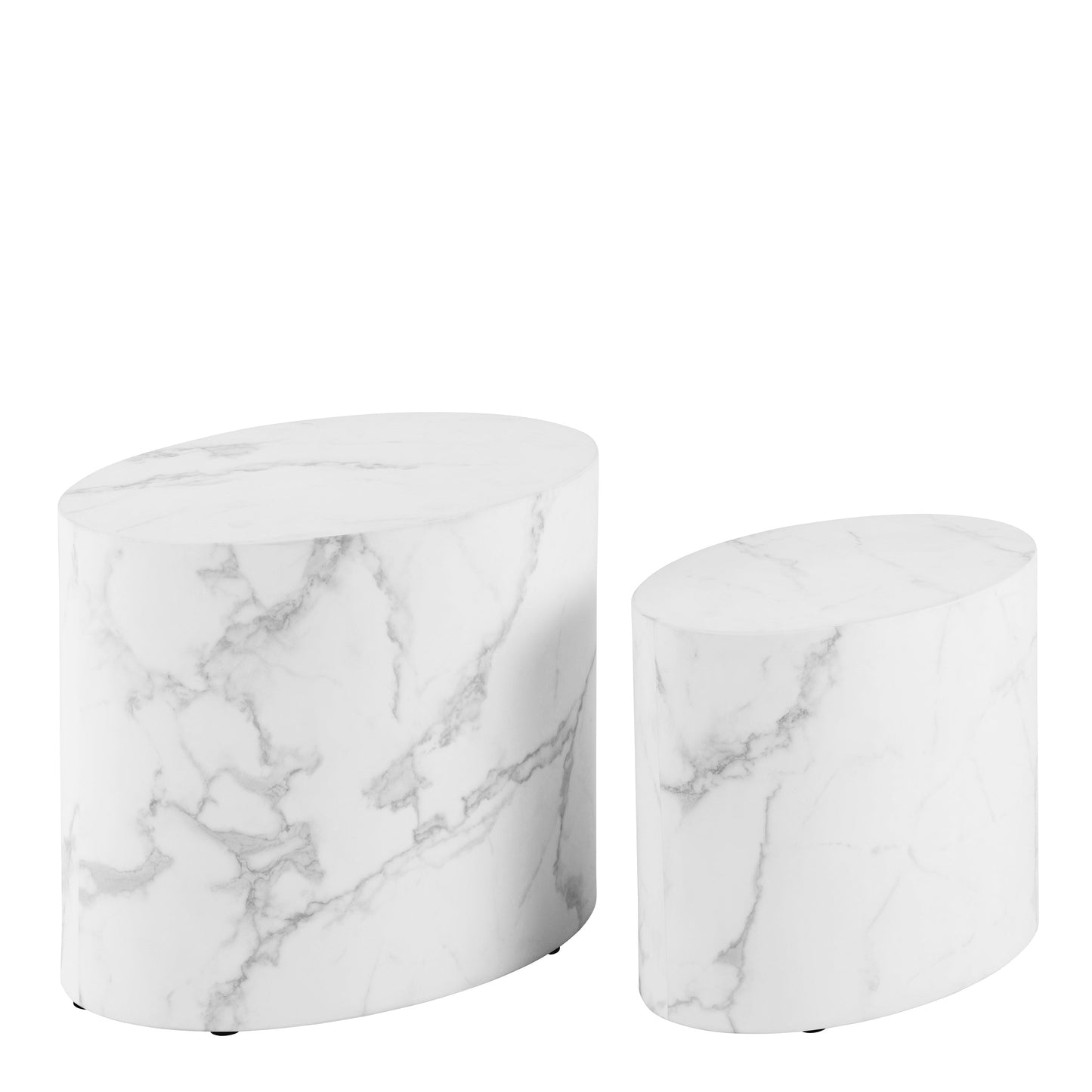 Cote | Furniture Mice Coffee Table Oval - White Marble Effect (Set of 2) Mice, Coffee Tables 90A0000096283