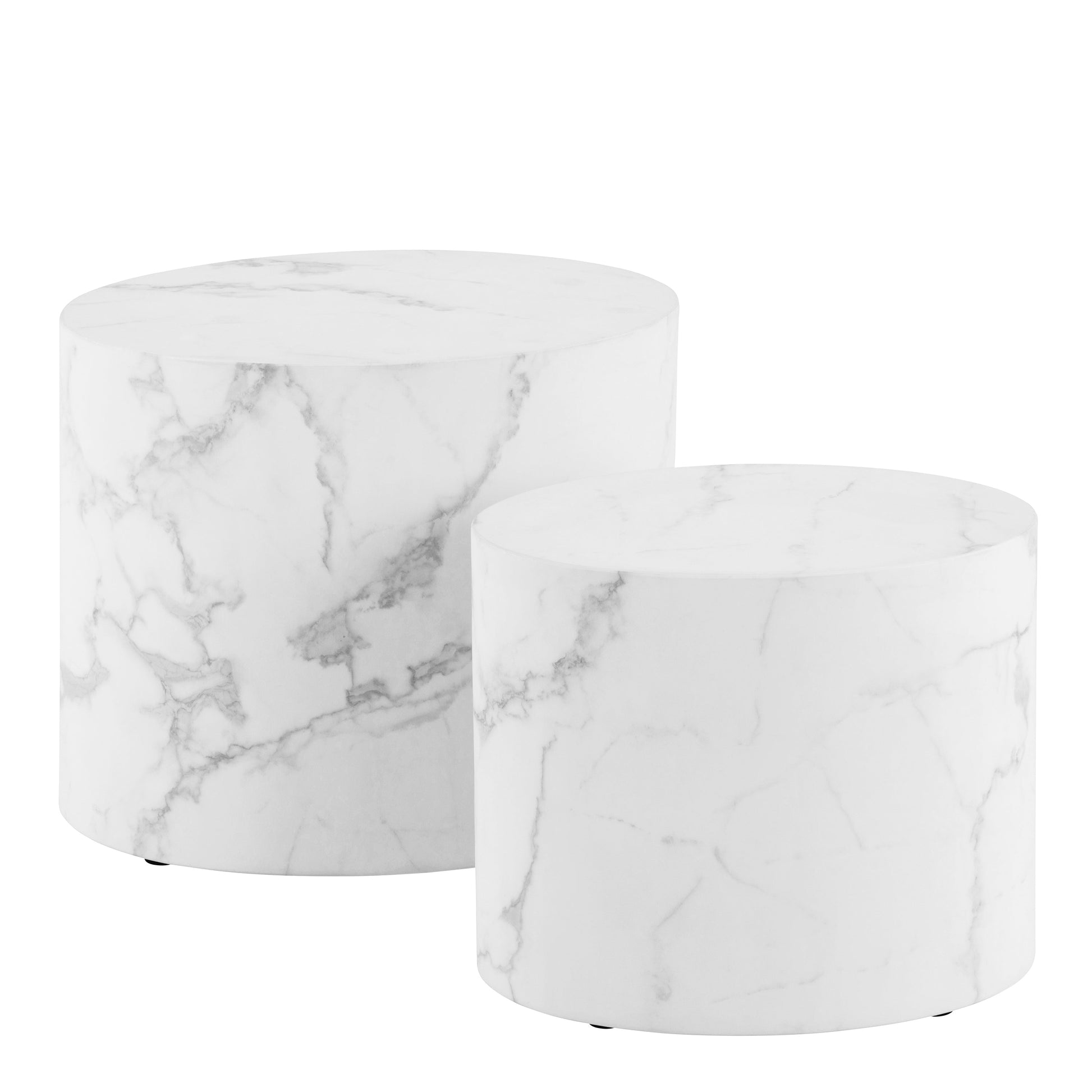 Cote | Furniture Mice Coffee Table Oval - White Marble Effect (Set of 2) Mice, Coffee Tables 90A0000096283