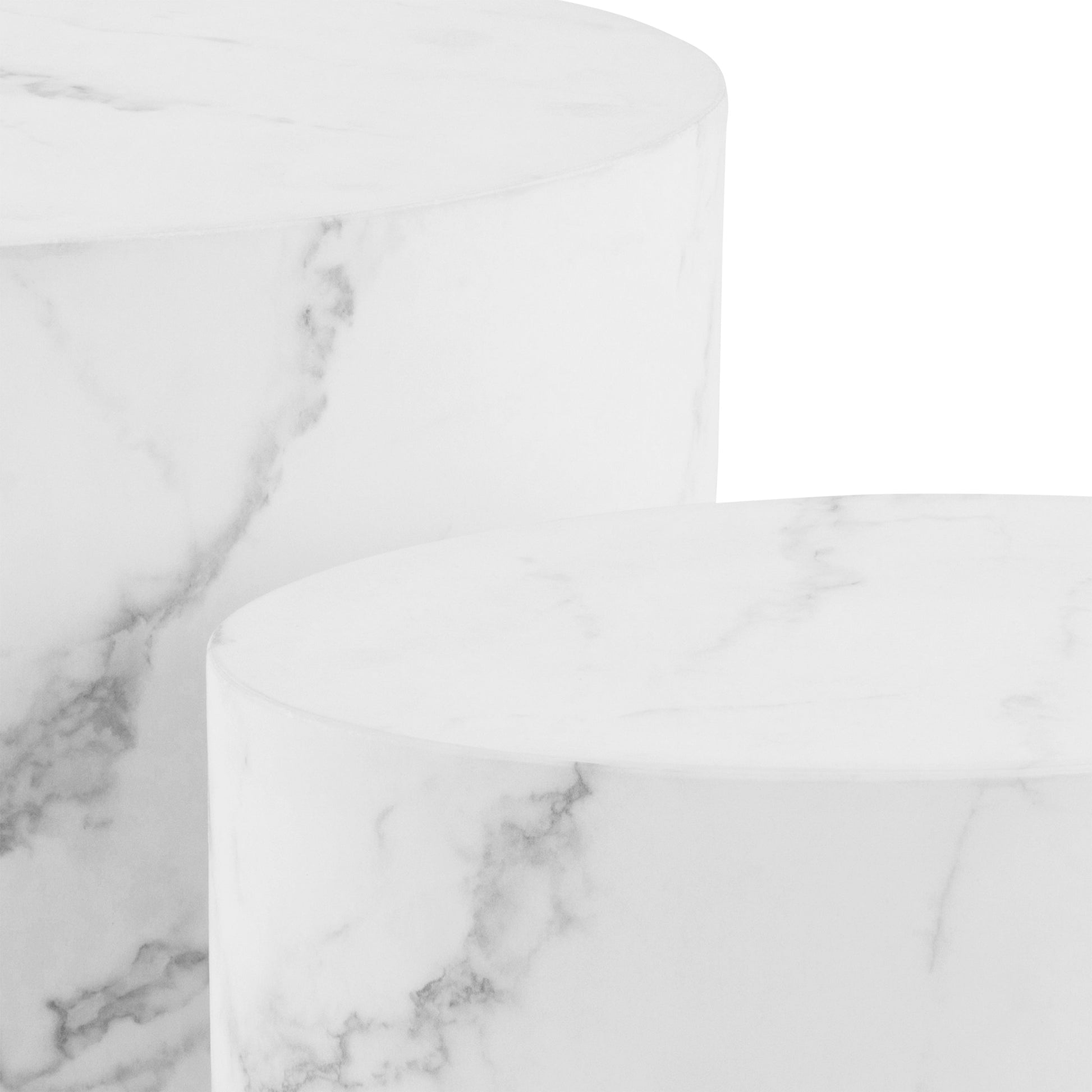 Cote | Furniture Mice Coffee Table Oval - White Marble Effect (Set of 2) Mice, Coffee Tables 90A0000096283