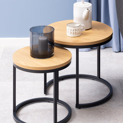 Cote | Furniture Spiro Nest of Tables, Round - Oak Spiro, Nest of Tables 90A0000096285