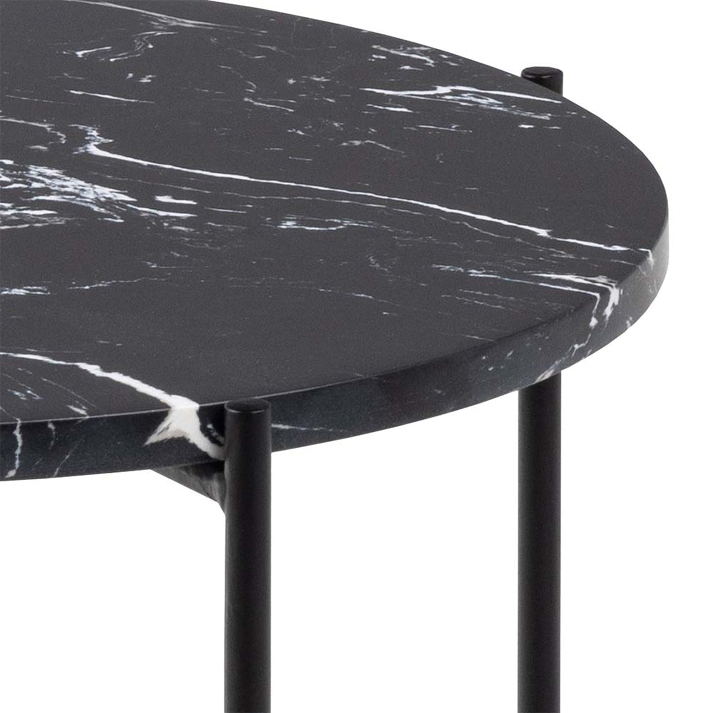 Cote | Furniture Avila Side Table 42x45cm - Black Polished Marble Stone  Avila, Side Tables 90A0000096734