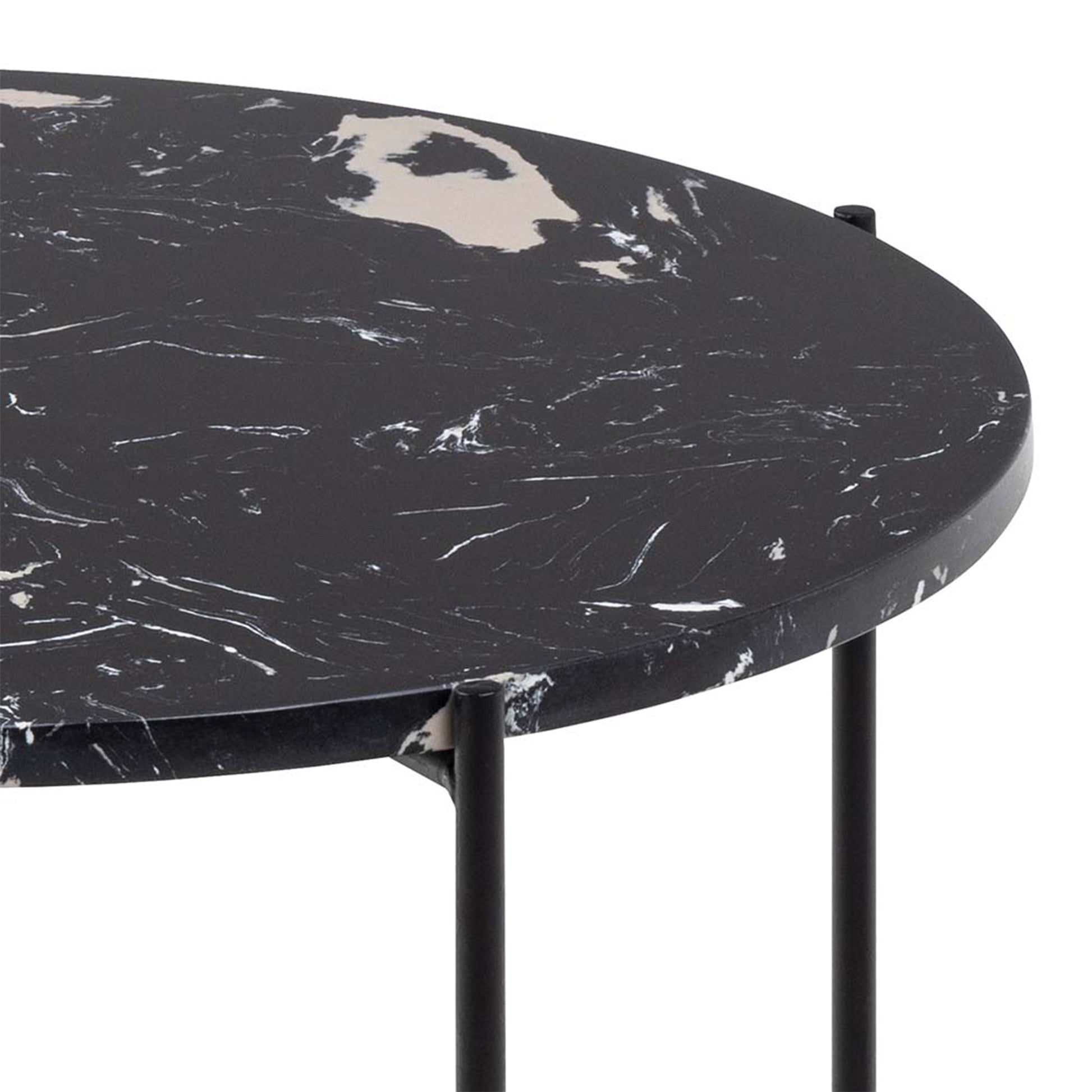 Cote | Furniture Avila Side Table 52x40cm - Black Polished Marble Stone  Avila, Side Tables 90A0000096735