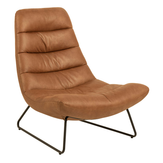 Cote | Furniture Milford Lounge Chair, Sledge Base - Brown Leather-Mix Milford, Accent Chairs & Armchairs 90A0000097454