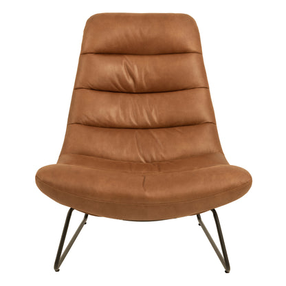 Cote | Furniture Milford Lounge Chair, Sledge Base - Brown Leather-Mix Milford, Accent Chairs & Armchairs 90A0000097454