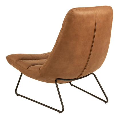 Cote | Furniture Milford Lounge Chair, Sledge Base - Brown Leather-Mix Milford, Accent Chairs & Armchairs 90A0000097454