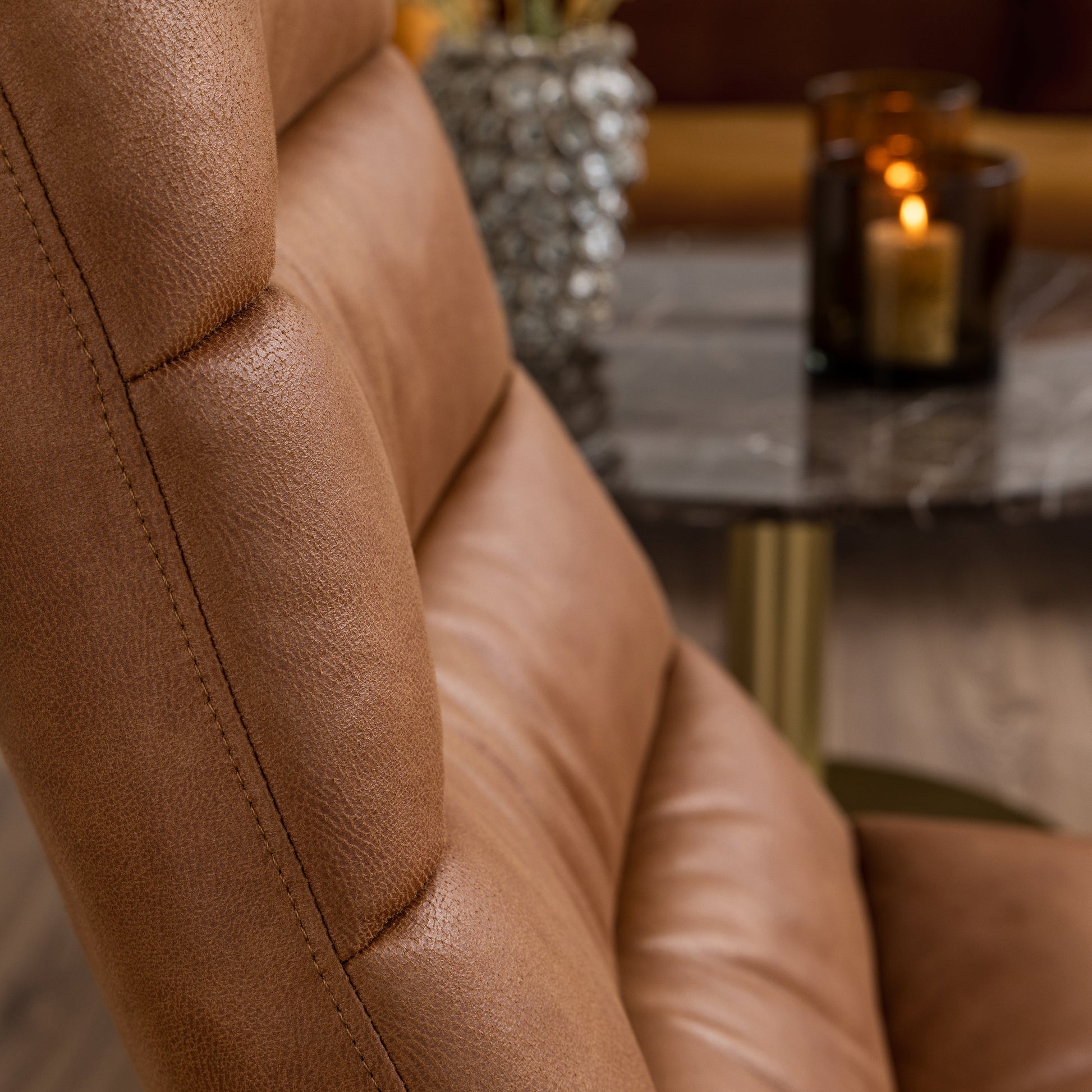 Cote | Furniture Milford Lounge Chair, Sledge Base - Brown Leather-Mix Milford, Accent Chairs & Armchairs 90A0000097454