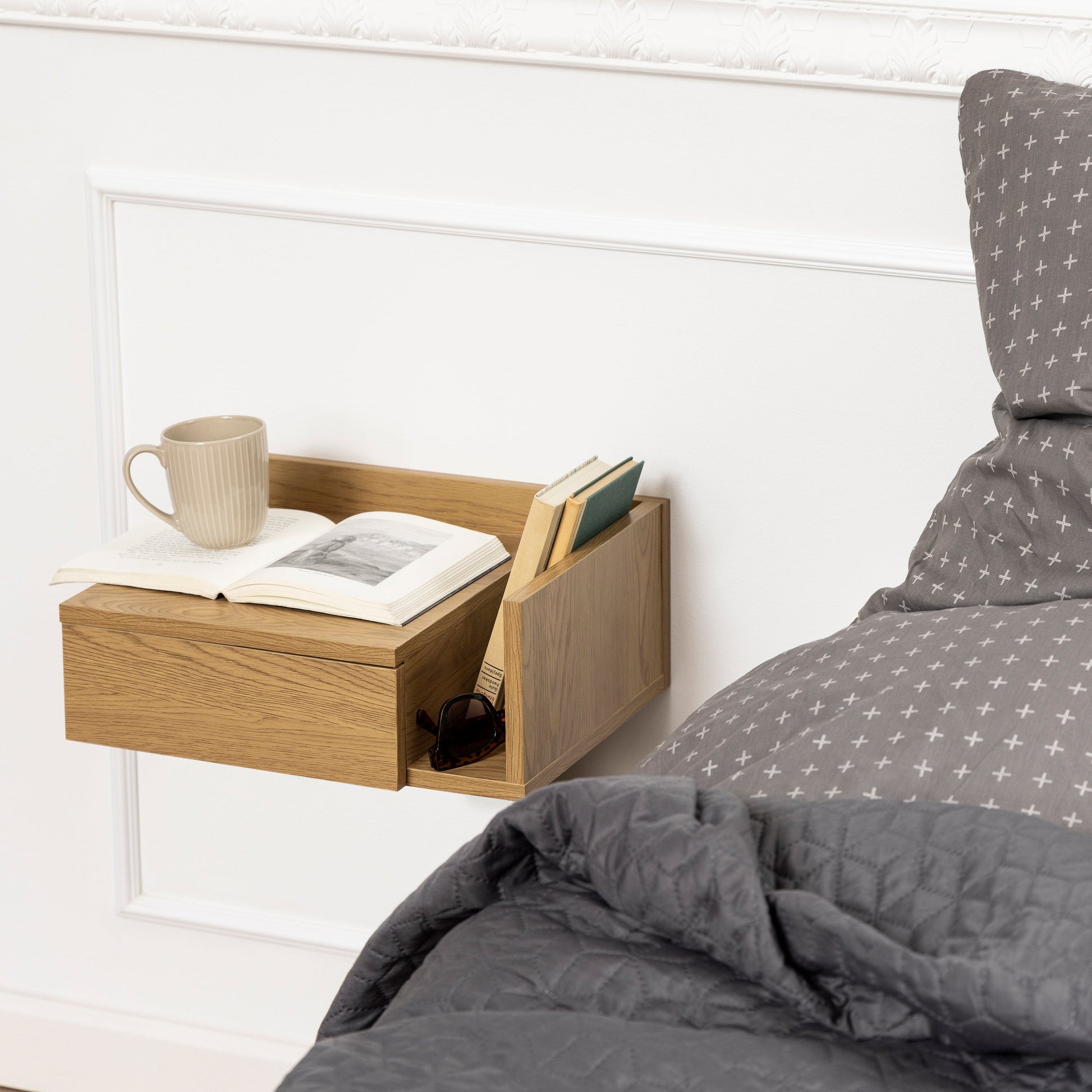 Cote | Furniture Ashlan Sqaure Bedside Table 1 Drawer - Oak Ashlan, Bedside Tables 90A0000097672