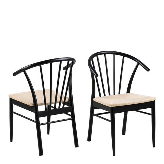 Cote Furniture |  Cassandra Dining Chairs with Armrests - Black (Set of 2) Cassandra, Dining Chairs 90A0000097755