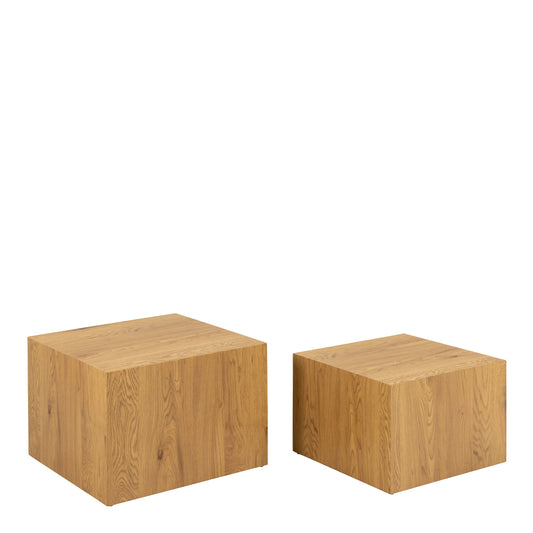 Cote | Furniture Dice Coffee Table, Square Set - Oak Effect (Set of 2) Dice, Coffee Tables 90A0000098251