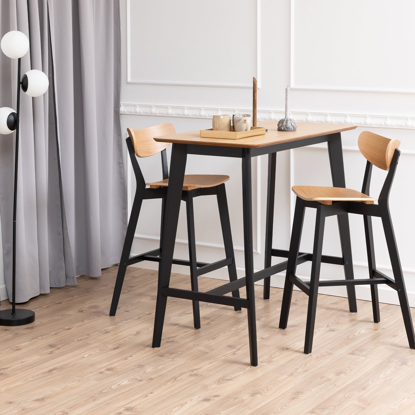 Cote | Furniture Roxby Bar Table - Black & Oak Roxby, Bar Tables 90A0000099113